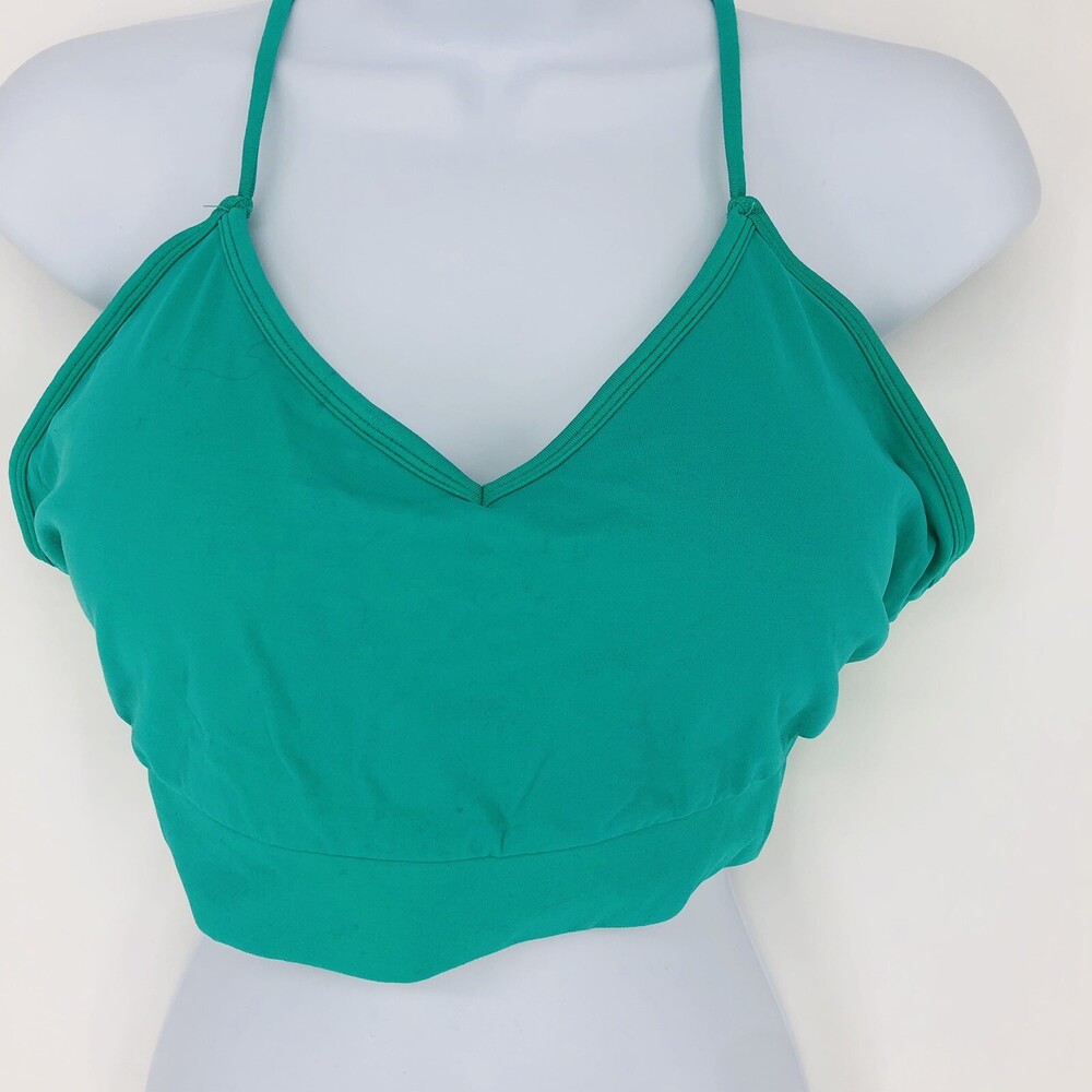 Fabletics Teal Yulia Seamless Bra XL Strappy Light Support Solid Sports Active